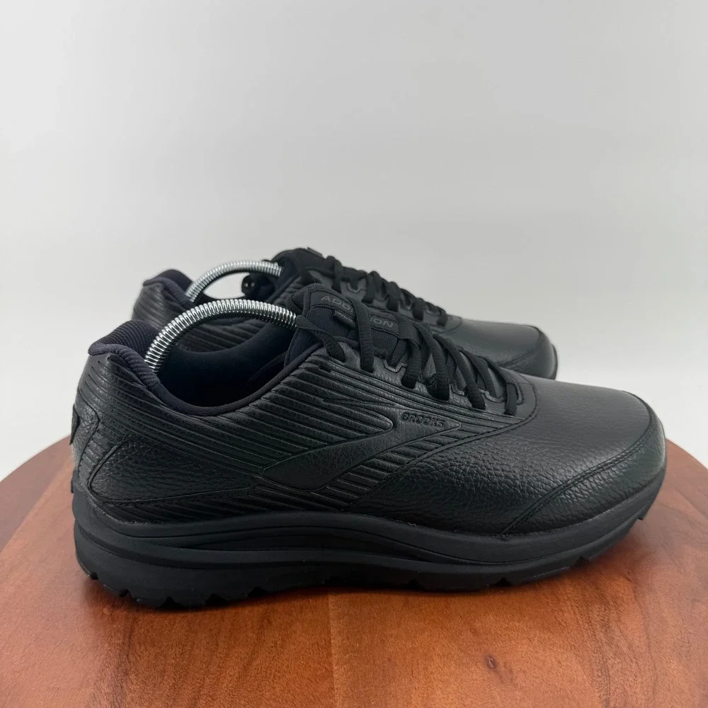 Brooks Addiction Walker 2 Black Leather Comfort Walking Shoes Men 11 XWide/4E‎